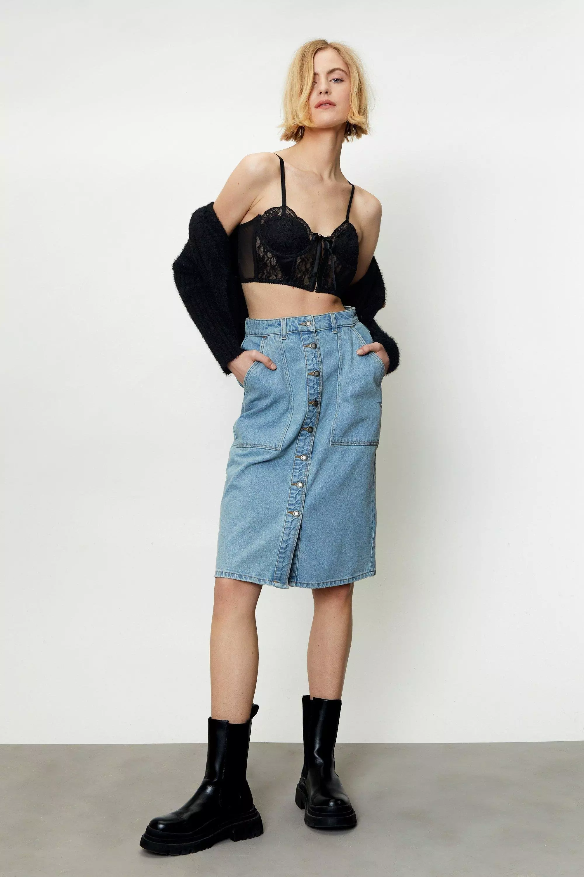 Button down skirt boohoo hotsell